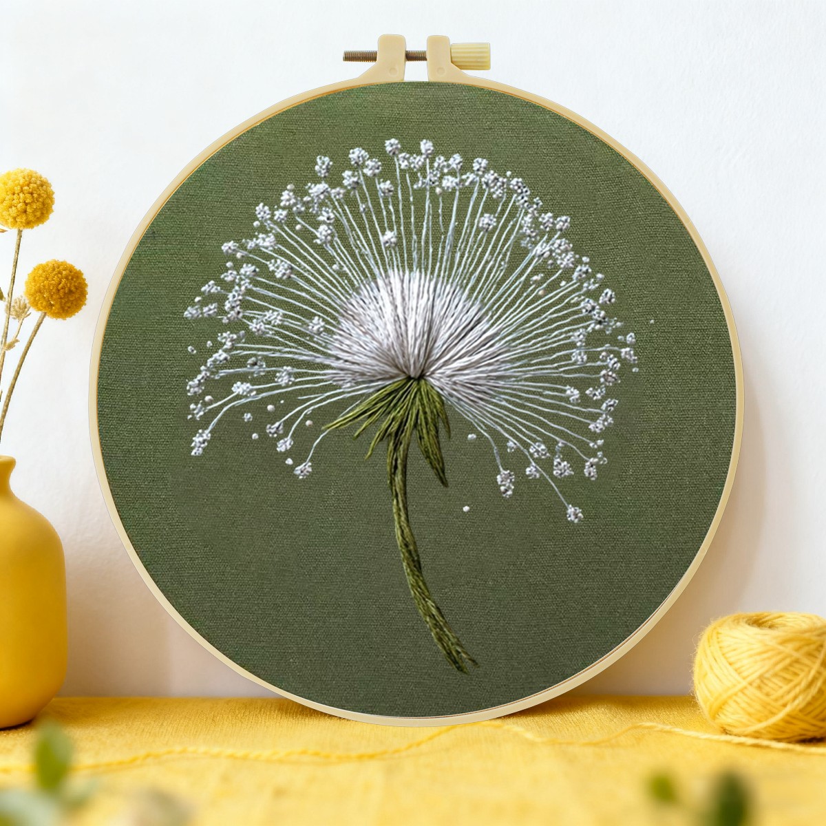Home Textiles Discount - 1pc 20X20CM/15X15CM 7.87/6.3inch Dandelion Embroidery Starter