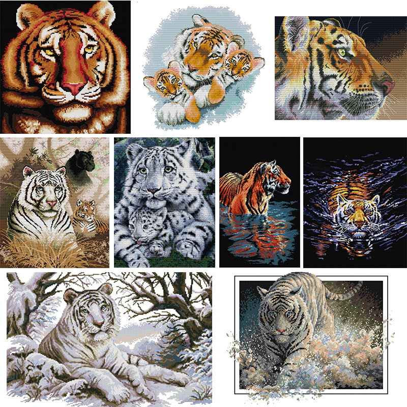 Home Textiles Discount - Tiger Series Animal Cross Stitch Kit