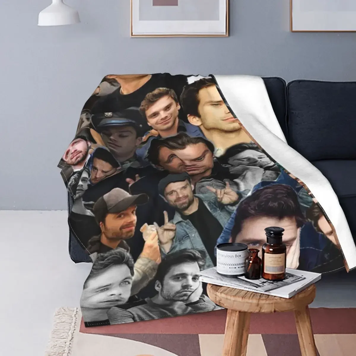 Home Textiles Throw - Anime Plaid Sebastian Stan Warm Throw