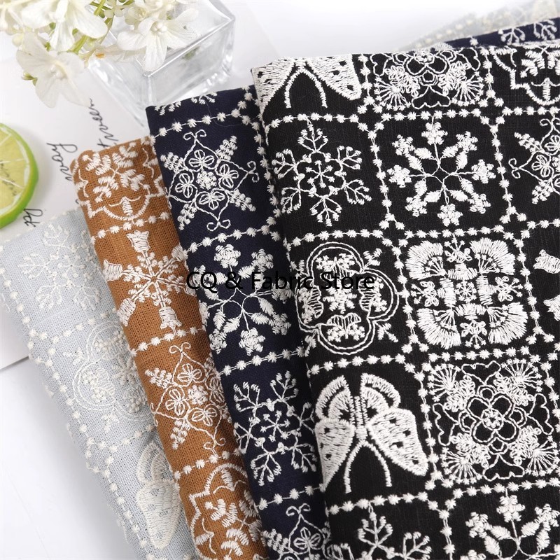 Home Textiles Discount - New Embroidered Cotton Hemp Fabric INS