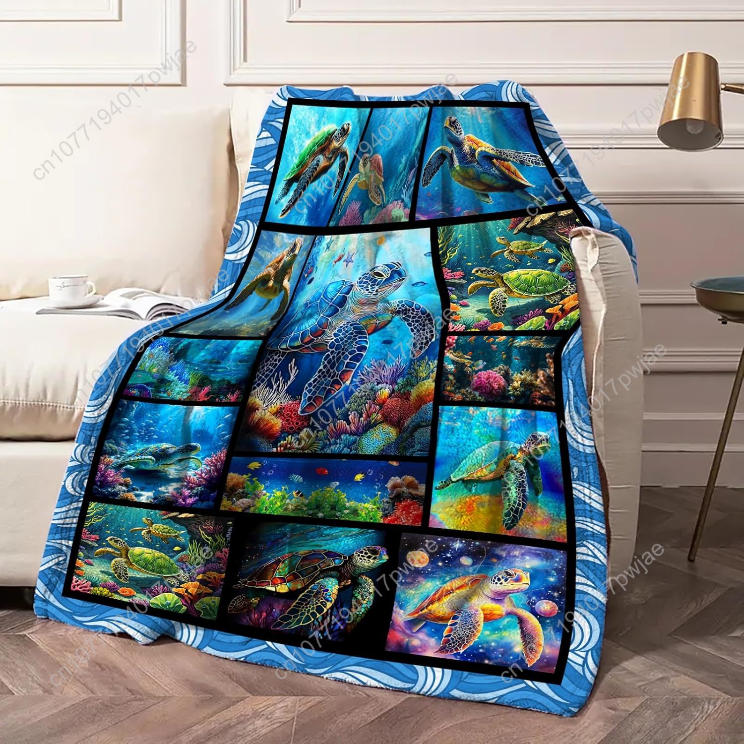 Sea Turtle Flannel Throw Blank - Home Textiles Throw recensie en prijs