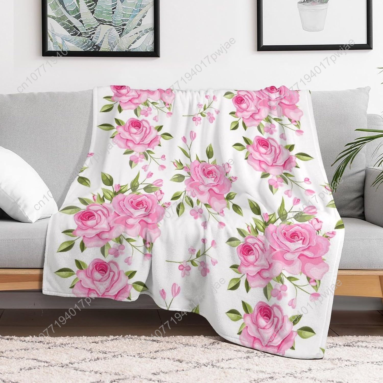Pink Flower Throw Blanket Flor - Home Textiles Throw recensie en prijs