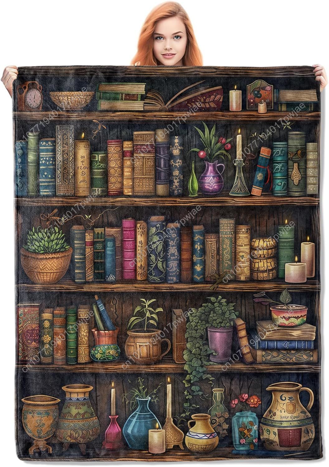 Vintage Bookshelf Blanket Read - Home Textiles Throw recensie en prijs