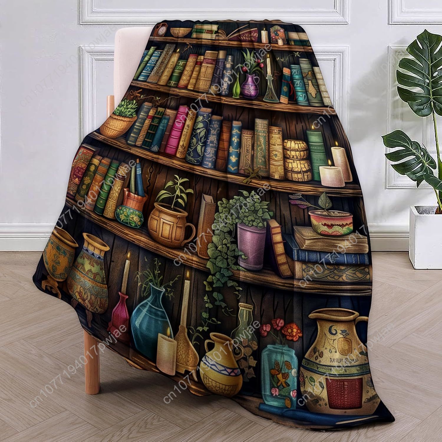 Vintage Bookshelf Blanket Read - Home Textiles Throw recensie en prijs