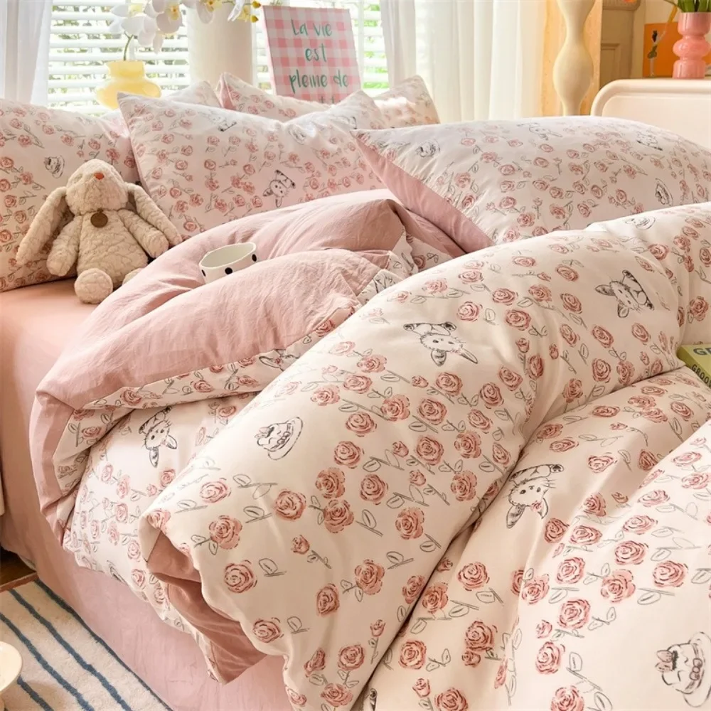 4pcs/set Plant Floral Print Se - Home Textiles Discount recensie en prijs