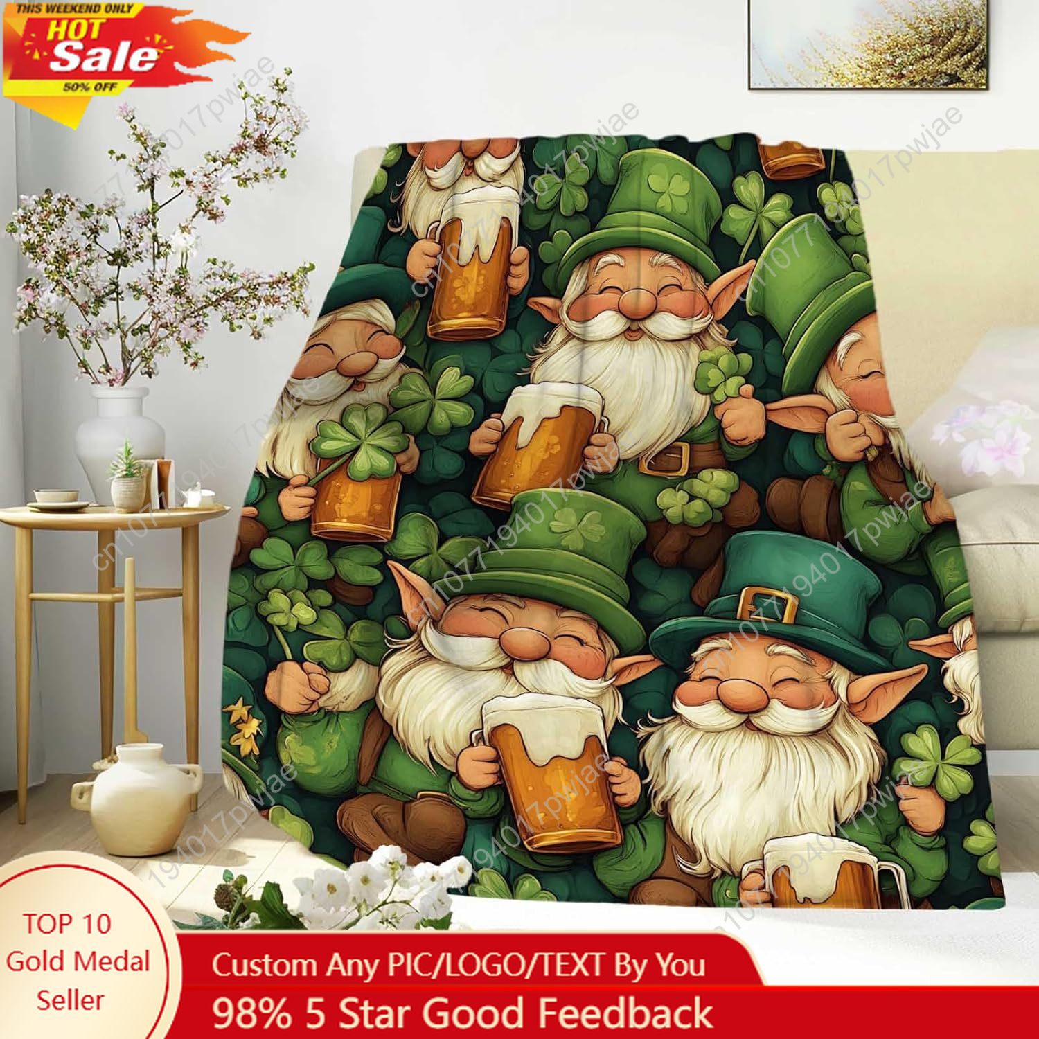 St. Patrick’s Day Gnome Throw  - Home Textiles Throw recensie en prijs