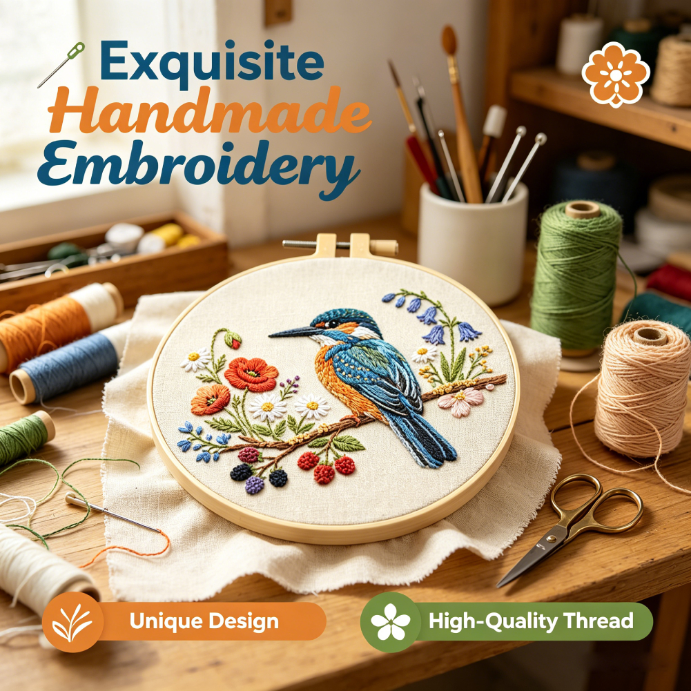 30x30cm Bird Flower Embroidery - Home Textiles Discount recensie en prijs