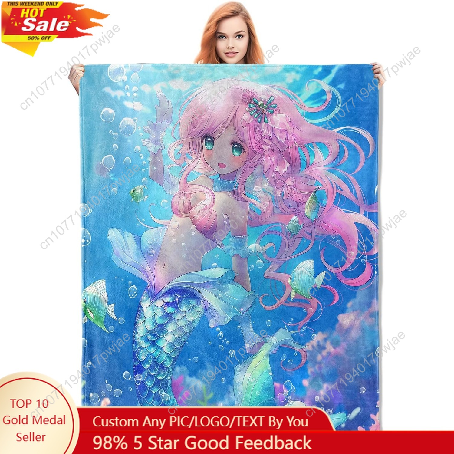 Cute Mermaid Blanket Cartoon F - Home Textiles Throw recensie en prijs