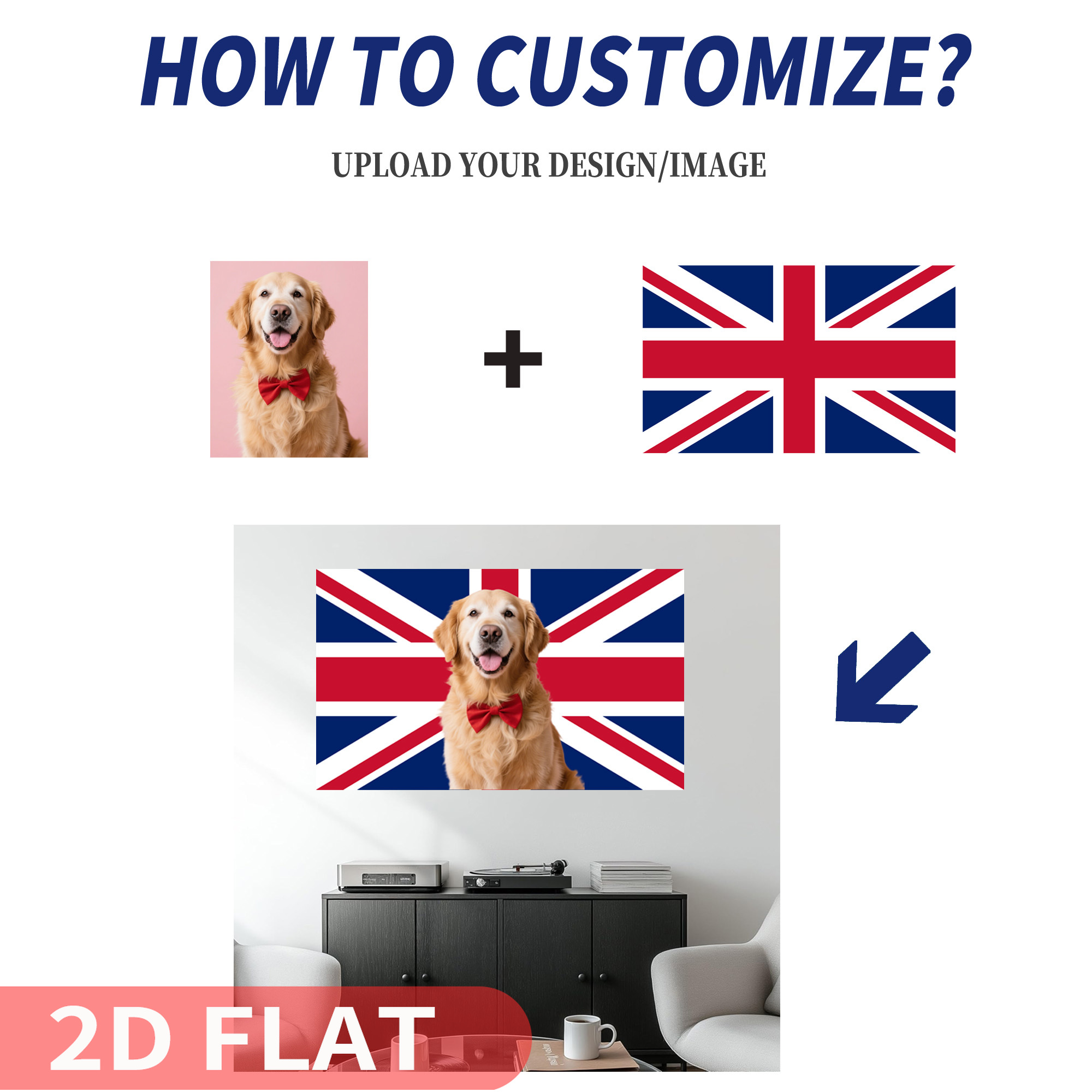 1pc 2D FLAT Personalize UK Bri - Home Textiles Uk recensie en prijs