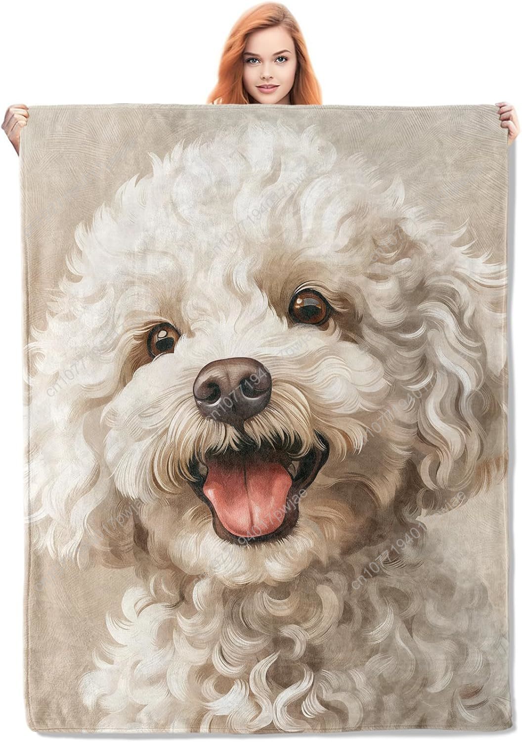 Joyful Poodle Portrait Blanket - Home Textiles Throw recensie en prijs