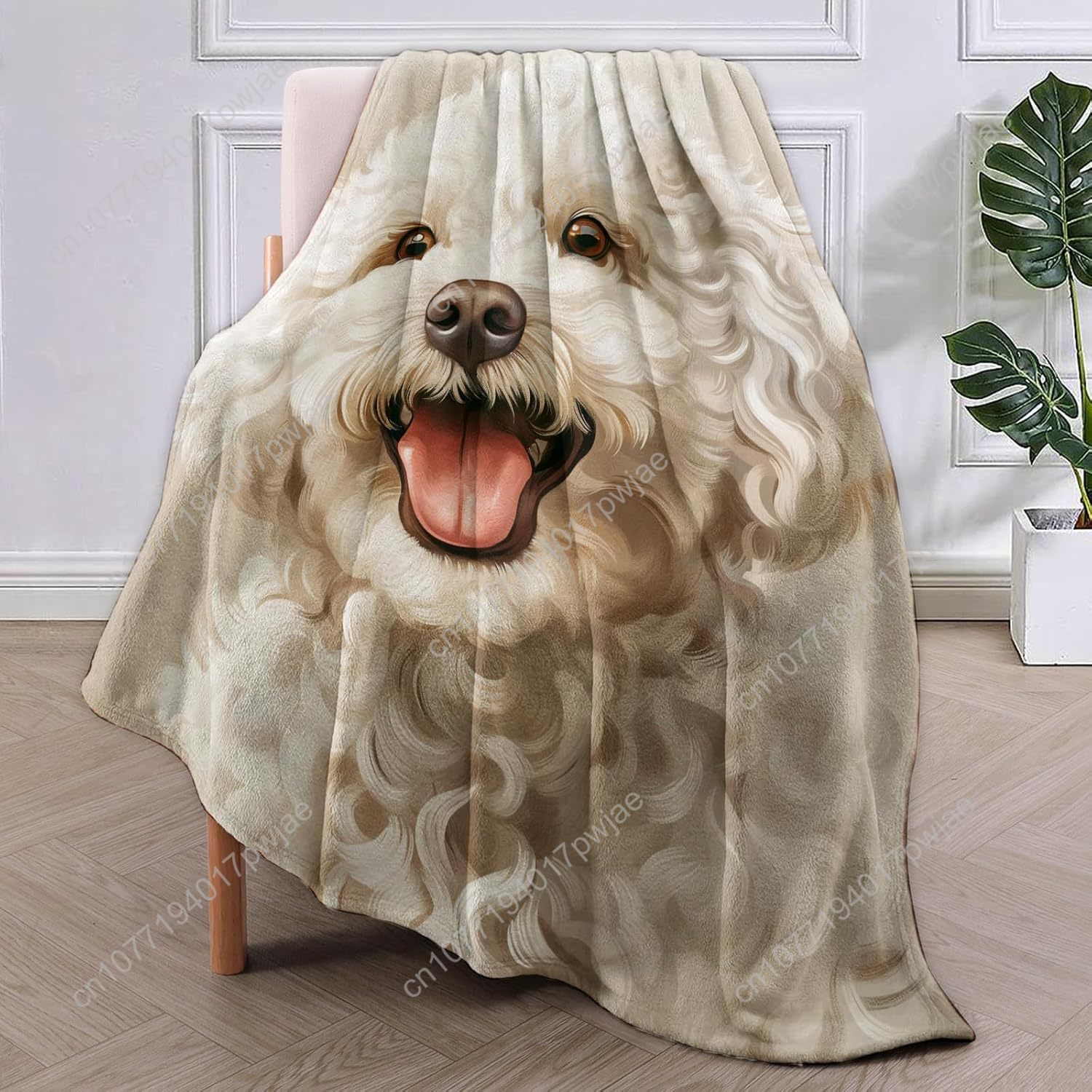 Joyful Poodle Portrait Blanket - Home Textiles Throw recensie en prijs