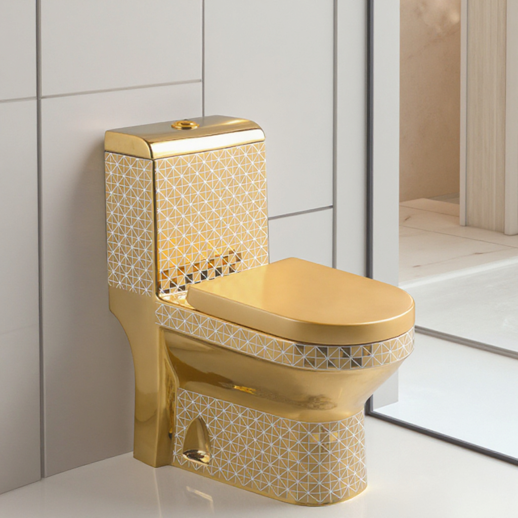 Golden Toilet,Modern One-Piece - P & C Home Textiles Usa recensie en prijs