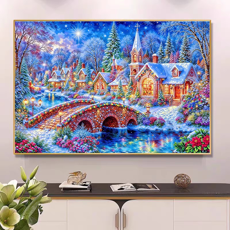 9ct 100x75cm Winter Church Emb - Home Textiles Discount recensie en prijs