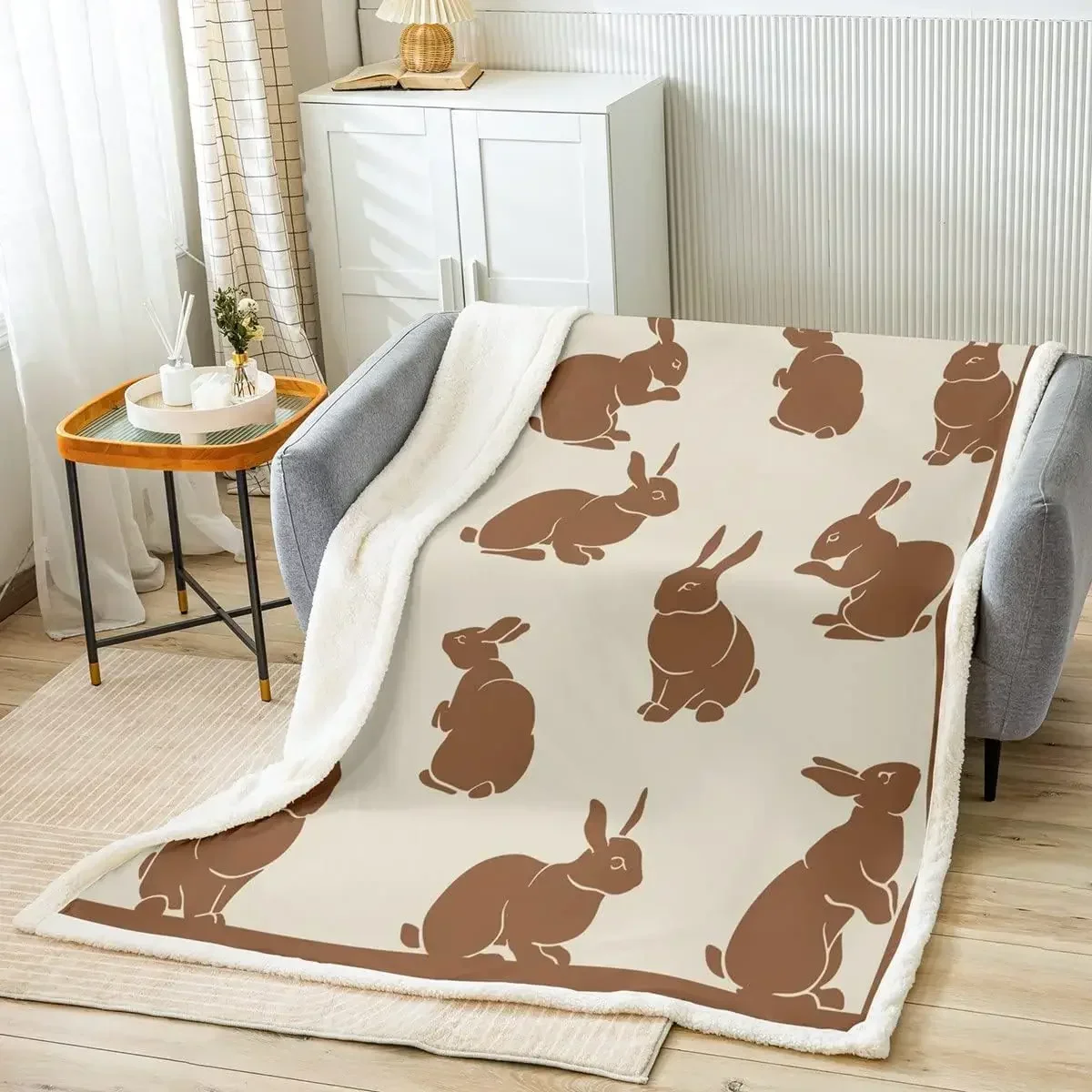 Soft Brown Bunny Fleece Throw  - Home Textiles Throw recensie en prijs